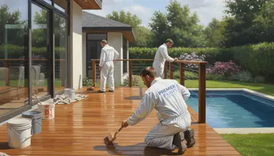 Champaign, IL deck staining by Champaign Paint Pros for wood deck protection and curb appeal