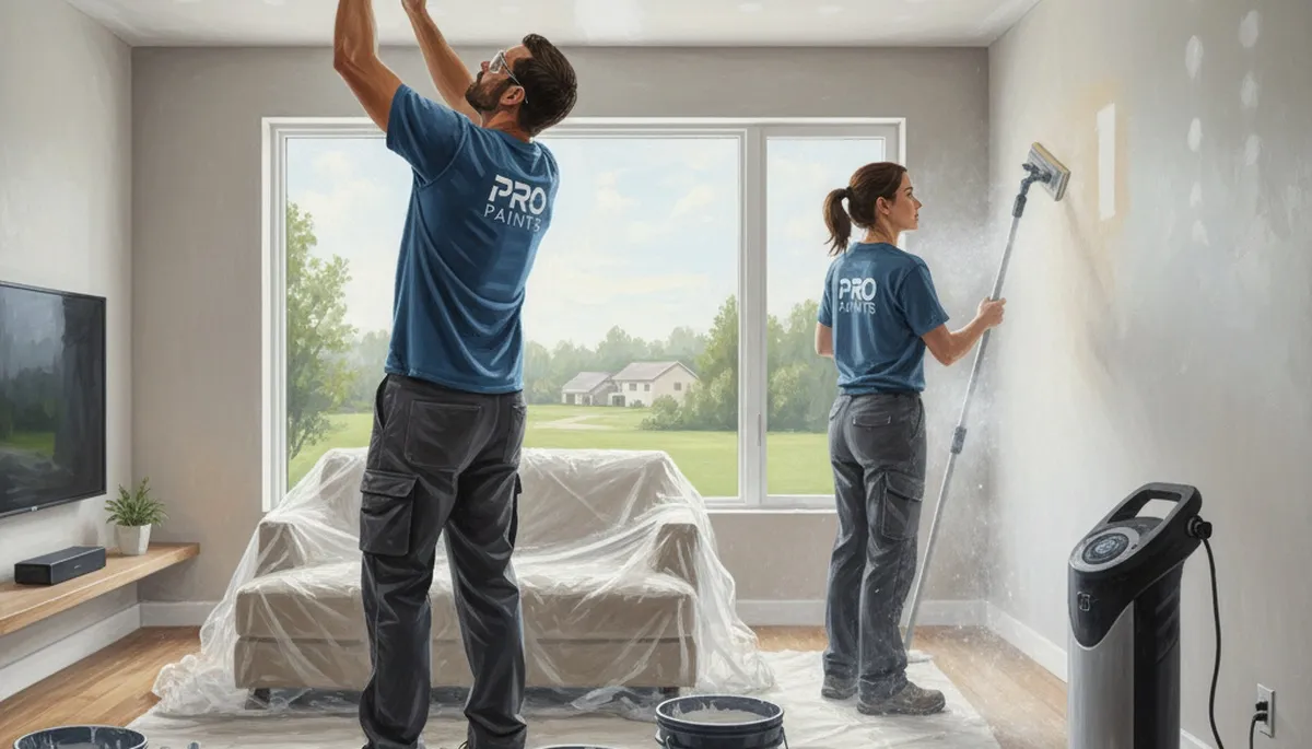Champaign, IL drywall repair by professional painters for cracks, holes, and moisture damage