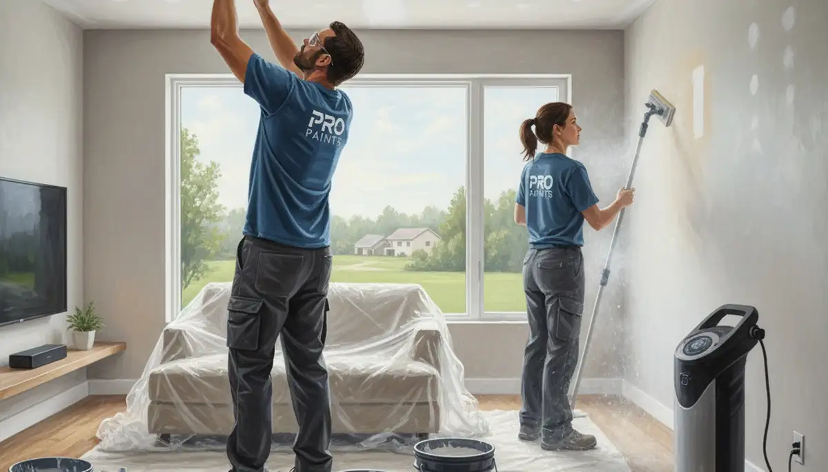 Champaign, IL drywall repair by professional painters for cracks, holes, and moisture damage