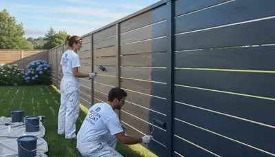 Fence painting service in Champaign, IL to protect and improve curb appeal
