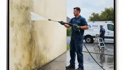 Pressure cleaning service in Champaign, IL for exterior buildup and weathered surfaces
