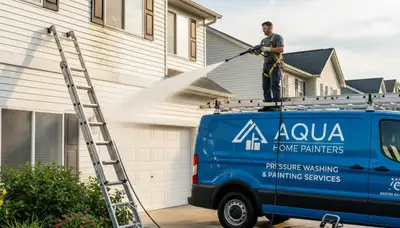 Vinyl siding pressure cleaning in Champaign, IL to remove algae, mildew, and dirt